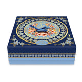 Lisa Pollock Blue Wrens Ceramic Glam Keepsake Jar with Lid – Decorative Storage with Gold Handle, 12 × 4.5 cm, gift boxed