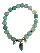 Lisa Pollock Aquamarine Crystal Point Bracelet – Gift Boxed Jewellery with Mirror