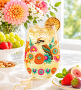 Lisa Pollock Brilliant Kookaburra Stemless Golden Glamour Glass – 600ml