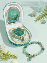 Lisa Pollock Aquamarine Crystal Point Bracelet – Gift Boxed Jewellery with Mirror