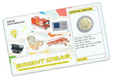 A collectible Australian coin insert card titled 'BRIGHT IDEAS' featuring an uncirculated 2026 $2 coin and illustrations of Australian inventions, shown on a plain white background.