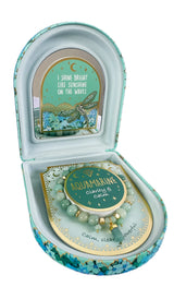 Lisa Pollock  Aquamarine Crystal Point Bracelet – Gift Boxed Jewellery with Mirror