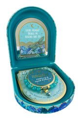 Lisa Pollock  Turquoise Crystal Point Bracelet – Gift Boxed Jewellery with Mirror