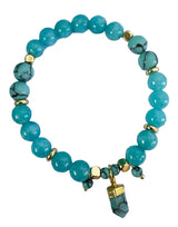 Lisa Pollock  Turquoise Crystal Point Bracelet – Gift Boxed Jewellery with Mirror