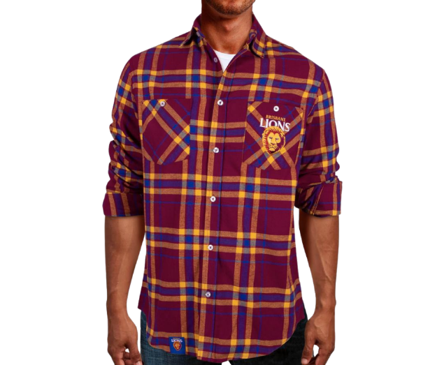 Picture of BRISBANE LIONS RINGBARK FLANNEL SHIRT