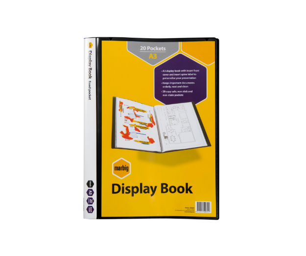 Picture of Display Book A3 20 Pocket Black Insert Cover (Non-Ref)
