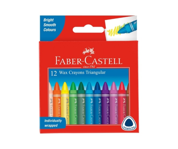 Picture of Faber Castell Wax Crayons Traingular Grip Pk 12